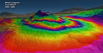 Typical example of InSAR image monitored on a deforming active volcano Mount Longonot, East African rift system.  Illustration/figure: : Ref source www Earth of fire.