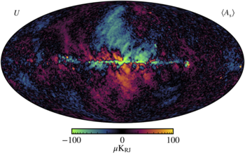 These are images of polarized light from electrons travelling at relativistic speeds and interacting with the Galaxies magnetic fields.&amp;#160;Credits: Svalheim et al.,&amp;#160;BeyondPlanck XIV. Polarized foreground emission between 30 and 70GHz