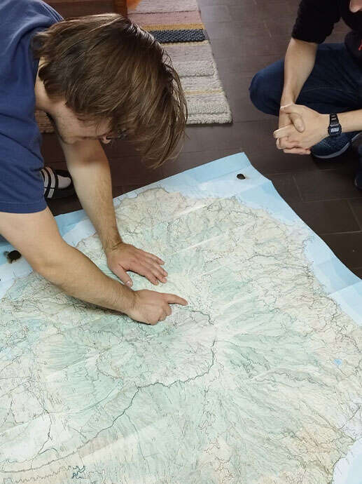 Man pointing to a map