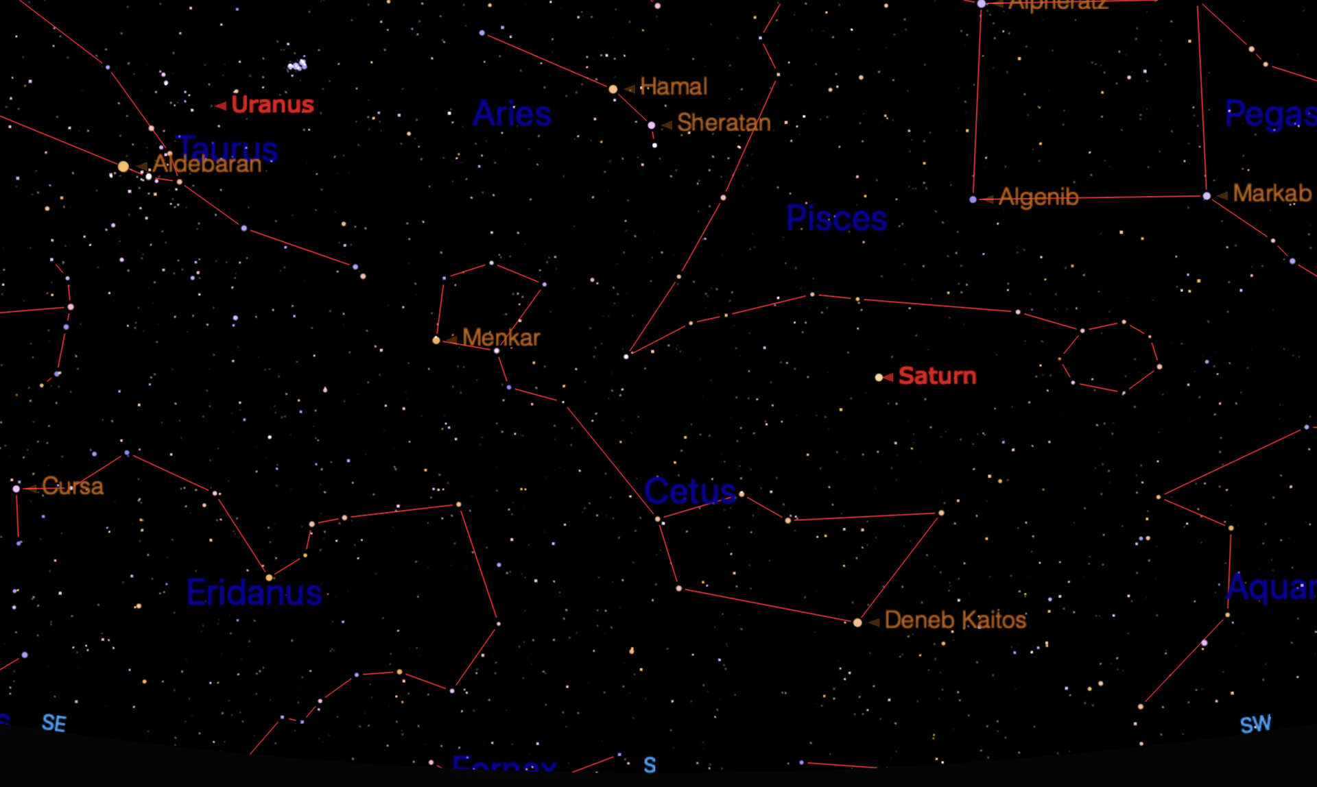 The sky tonight at 01:40