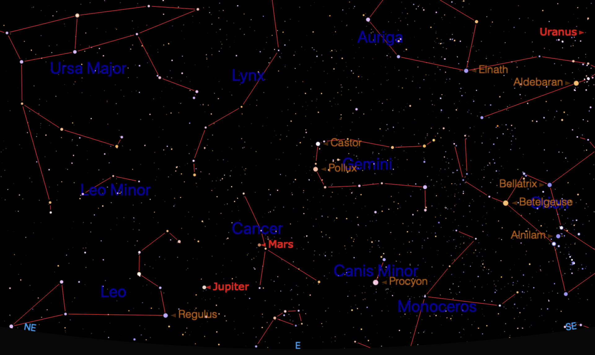 The sky tonight at 02:00