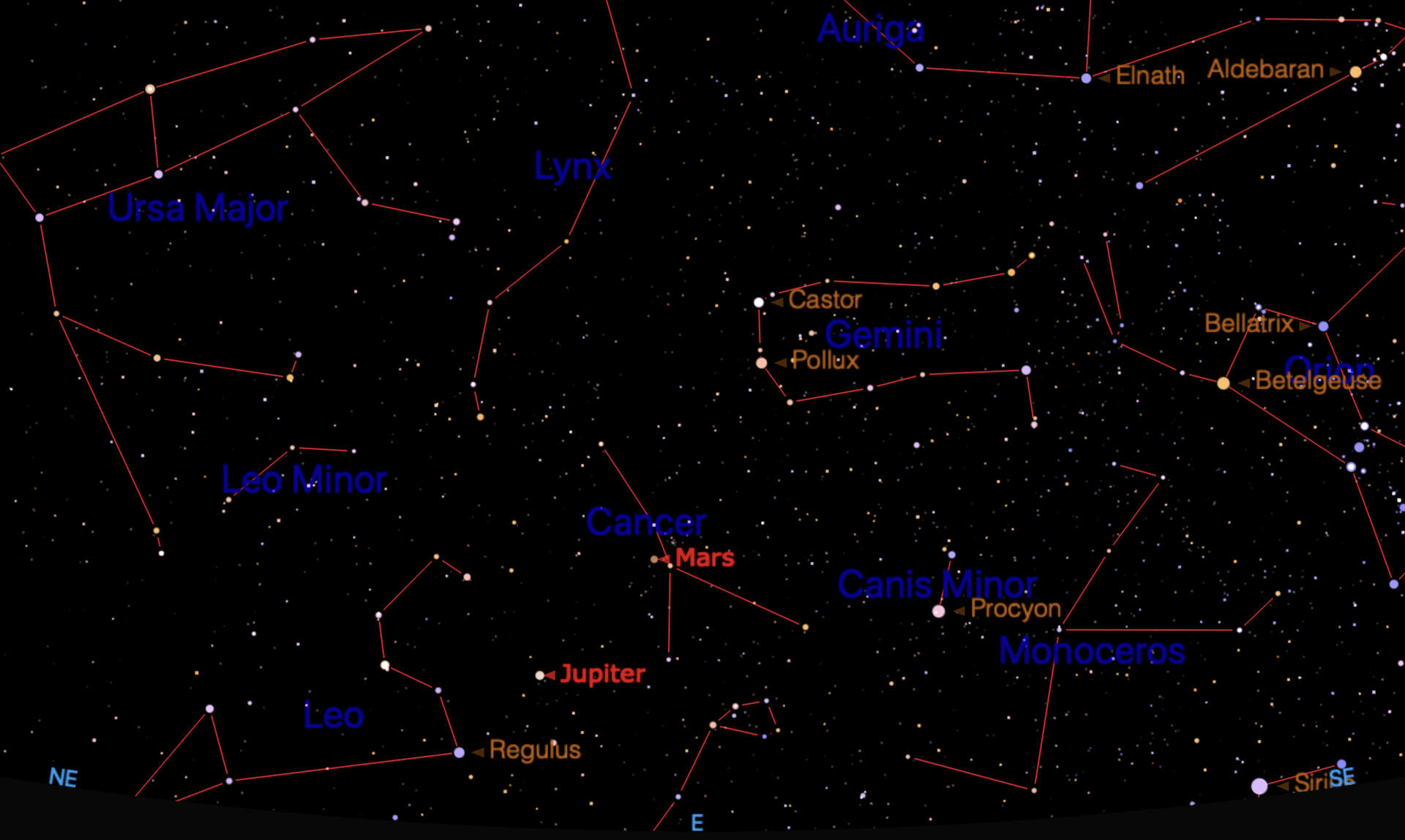 The sky tonight at 03:00