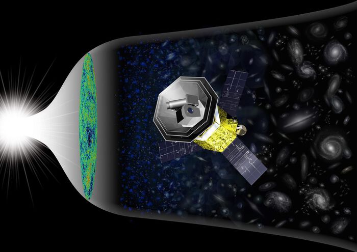 illustrasjon av et satellitt i verdensrommet