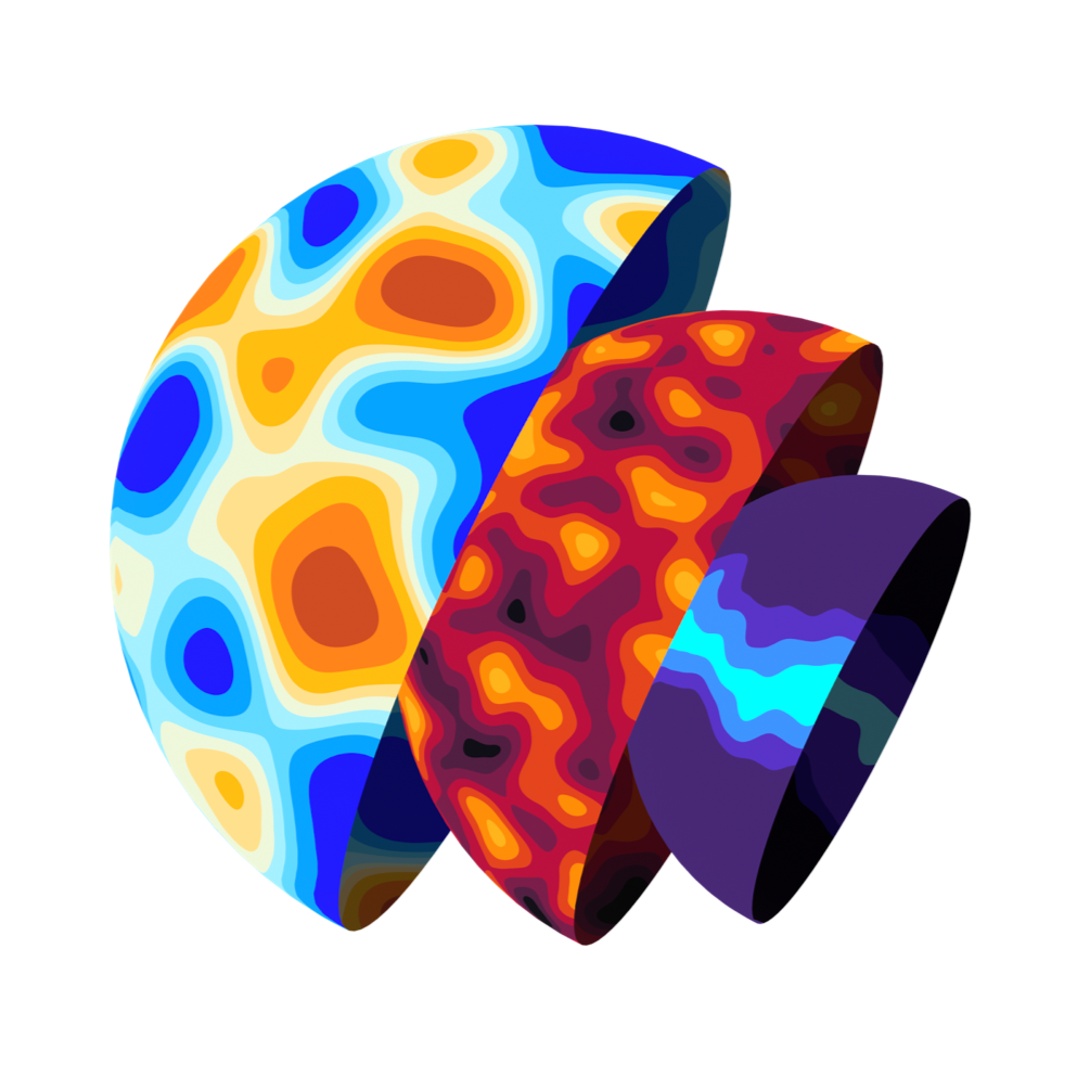 colourful illustration with half globes nested in each other
