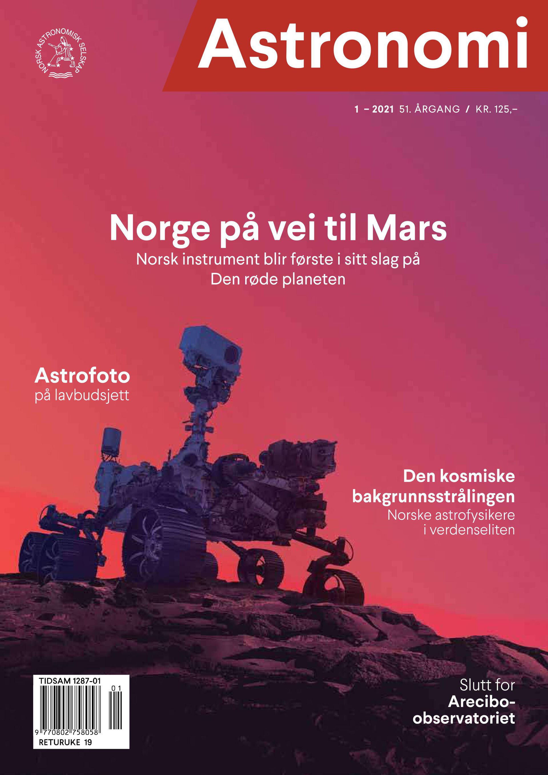 Illustrasjon av perseverance rover med rosa bakgrunn