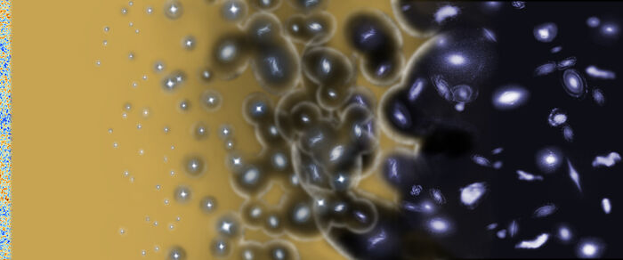 bubbles, galaxies, colourful pattern