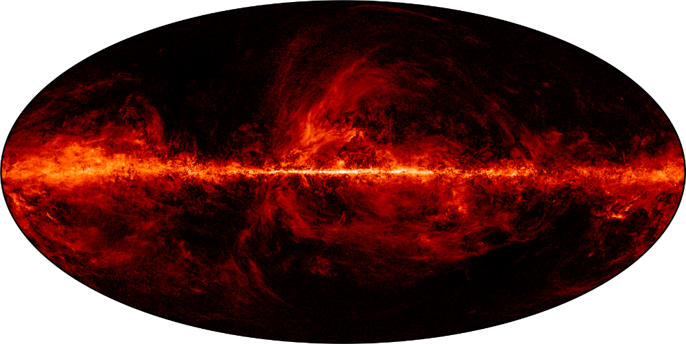 red flame-like structures in a black background globe-shaped