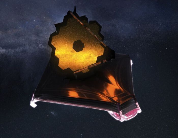 illustrasjon av en satellitt i rommet