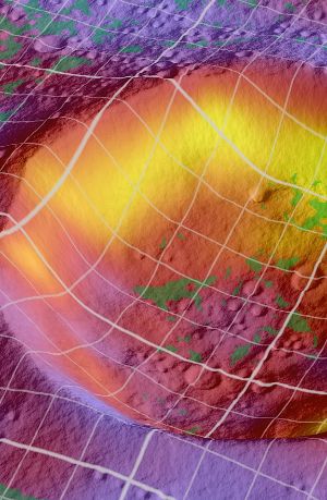 illustrasjon av temperaturen i et krater på månen