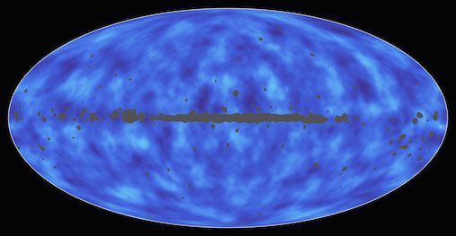 Bilde som&amp;#160;viser materie som ligger mellom Jorden og kanten av det observerbare univers. Klikk her for et større bilde. Bilde:&amp;#160;ESA/NASA/JPL-Caltech &amp;#160;