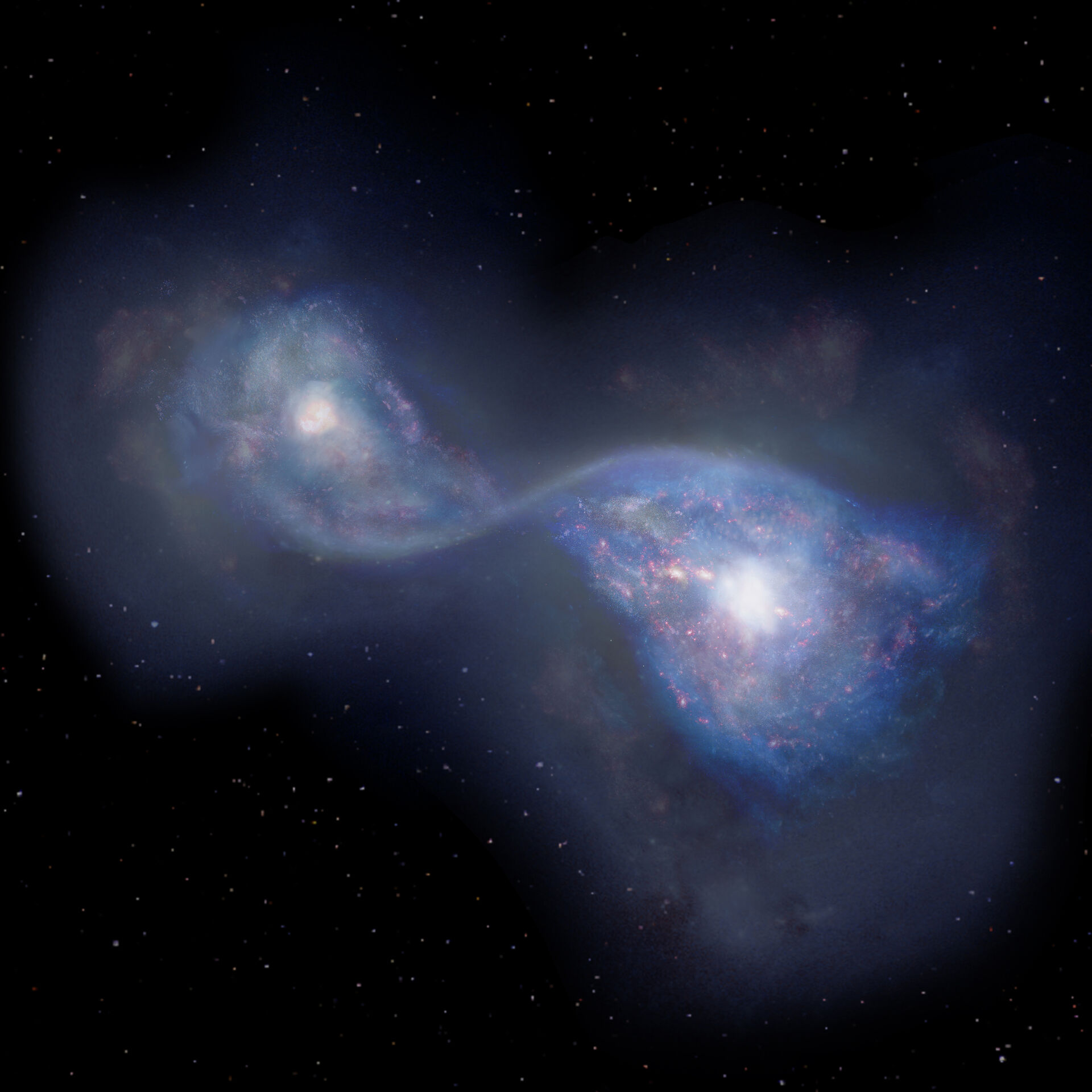 space, galaxies merging