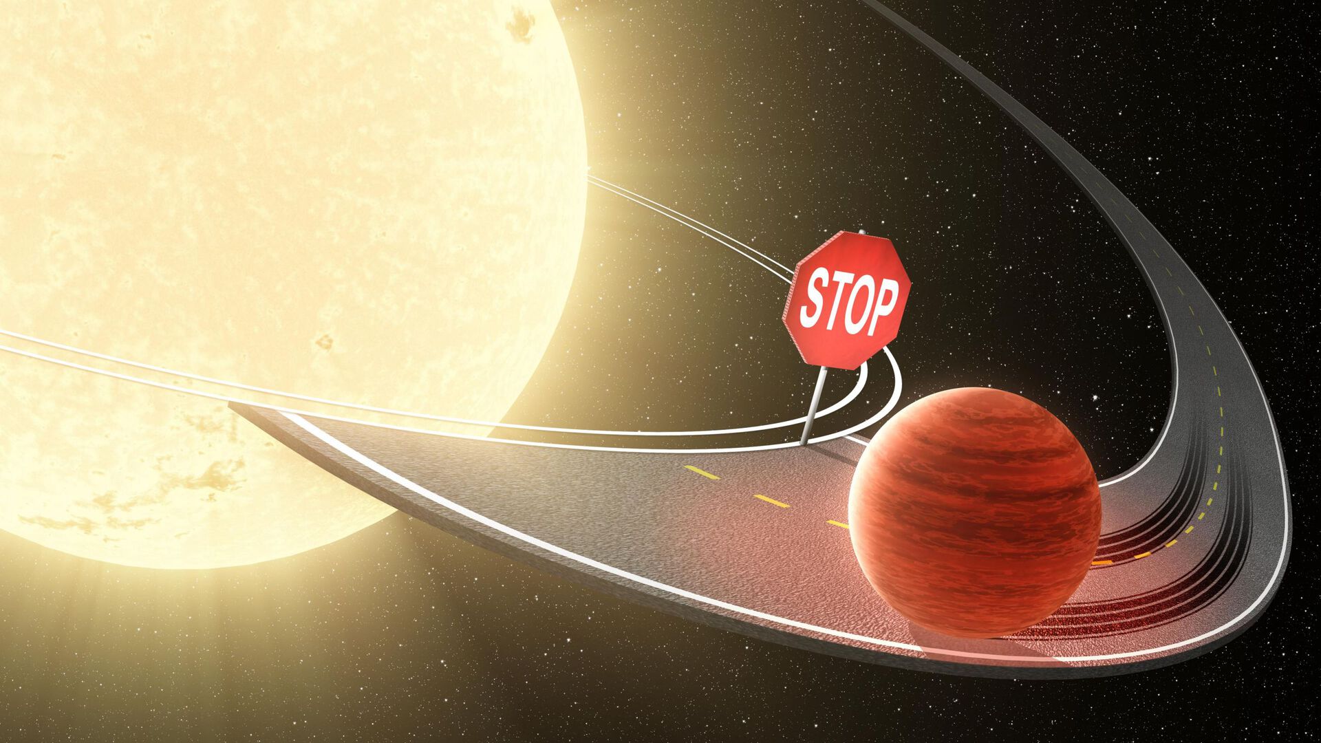 Illustration showing exoplanets orbiting a star