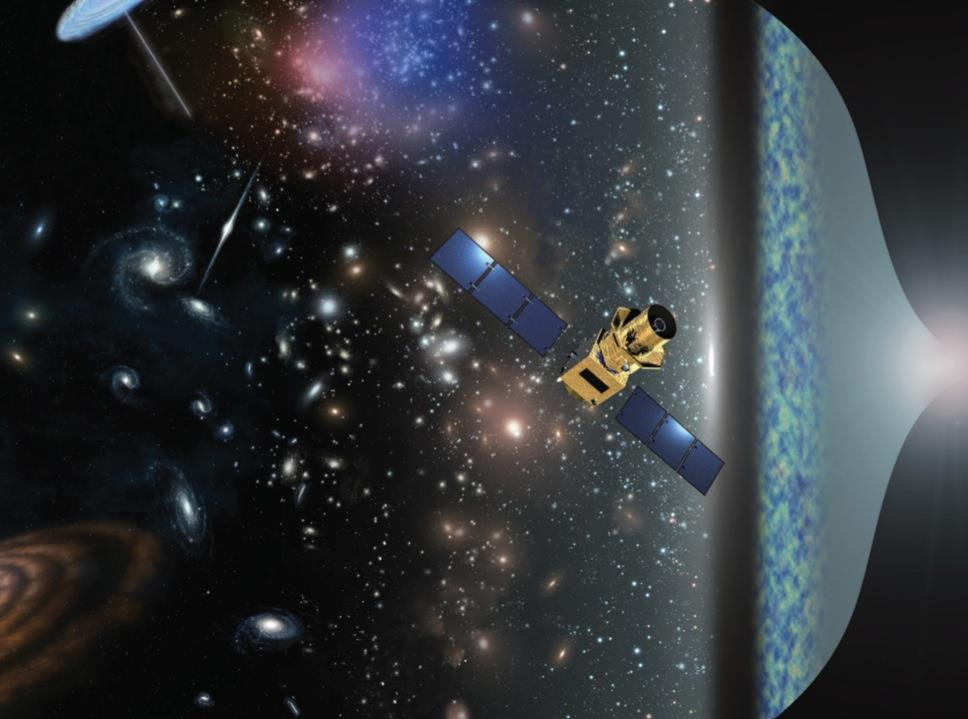 illustrasjon av en satellitt i verdensrommet