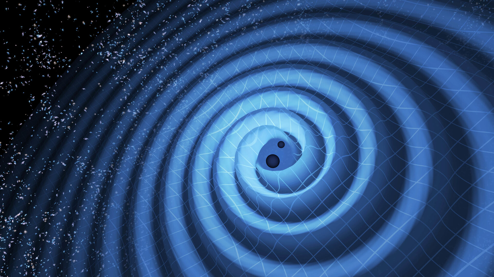 illustration of two black holes merger