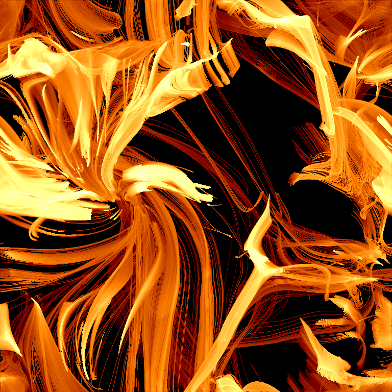 simulation of filaments, like flames, on the solar surface