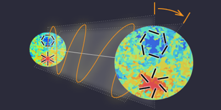 illustration with two globes and a wave in between