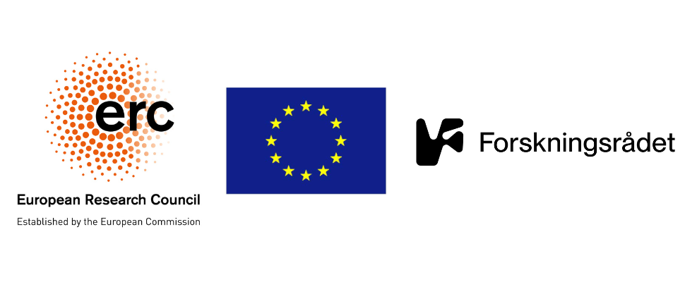  logoene til ERC, EUs rammerprogrammer og Norges Forskningsrådet