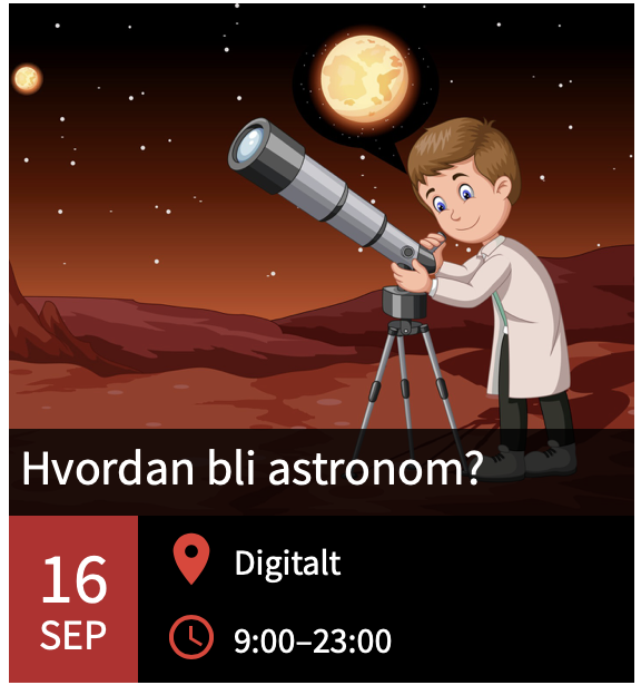 Bildet kan inneholde: astronom, tegnefilm, astronomi, optisk instrument, plakat.