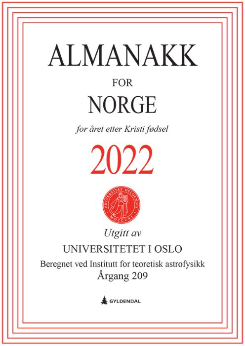 frontsiden av "almanakk for Norge" utgave 2022