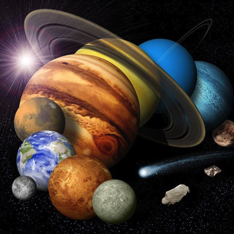 illustrasjonsbildet av planetene i solsystemet