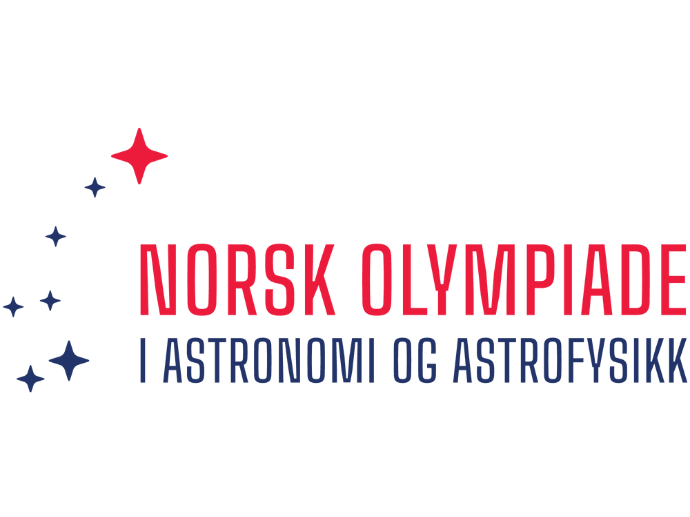 Logo av Norsk Olympiade i Astronomi og astrofysikk med stjernebildet Karlsvogna. Fargene er rød og blå.