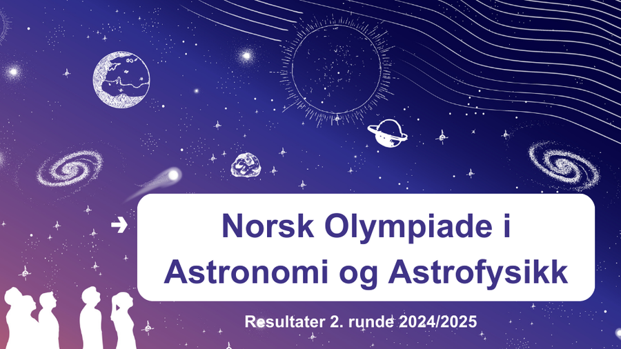 tekst som sier "Norsk Astronomiollympade. Resultatet runde 1"