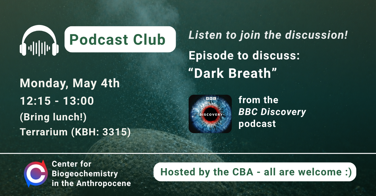 Podcast Club Banner - Next Meeting: Monday, May 4th at 12:15 in the KBH Terrarium (3315)