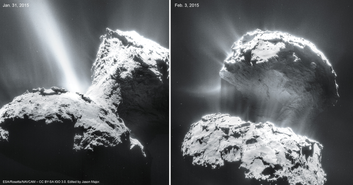 Photo 1. Image of 67P/Churyumov-Gerasimenko nuclei (Credits: ESA/Rosetta team)
