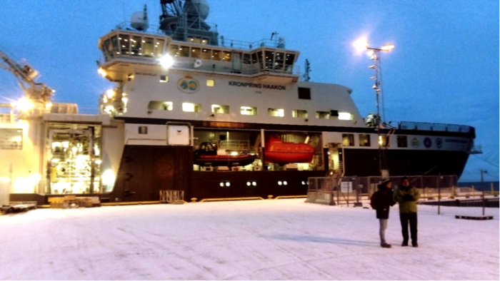 Image may contain: Vehicle, Ship, Watercraft, Boat, Winter.