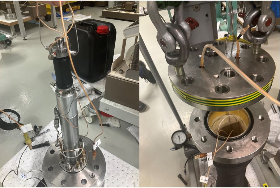 Experiment setup and preparation of the sample/pressure cell at the laboratory. Photo: Peter Betlem