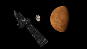 The ExoMars probe is launched into space in March 2016. Illustration: ESA/ATG medialab