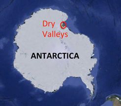 The Dry Valleys are a row of largely snow-free valleys in Antarctica.