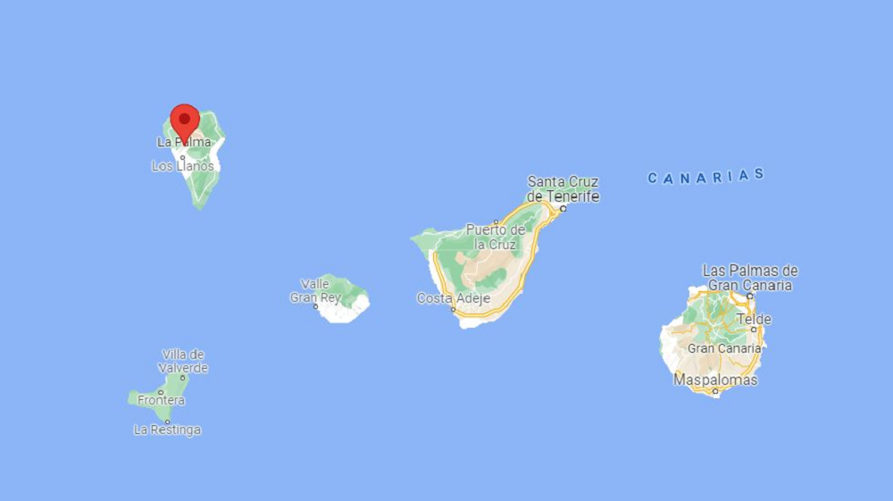 Kart Kanariøyene, tatt fra Google Maps