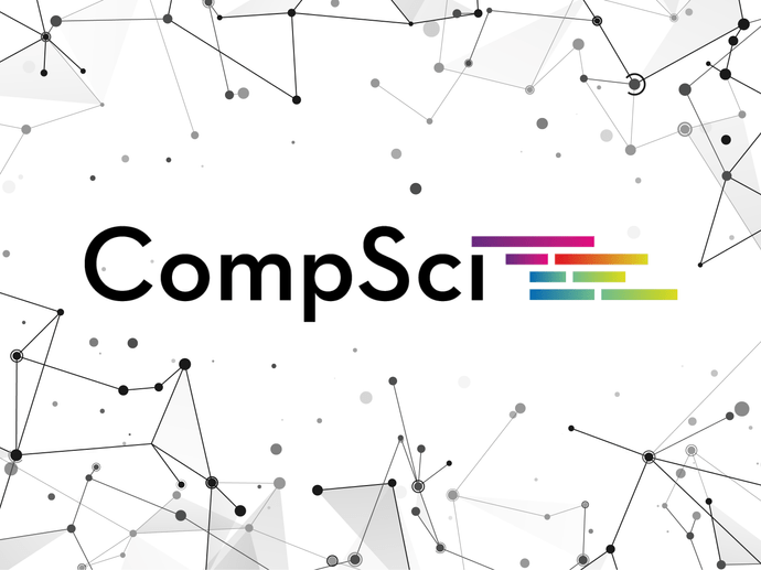 CompSci logo over white background with connected dots