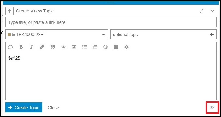 example on how to write latex in the post editor