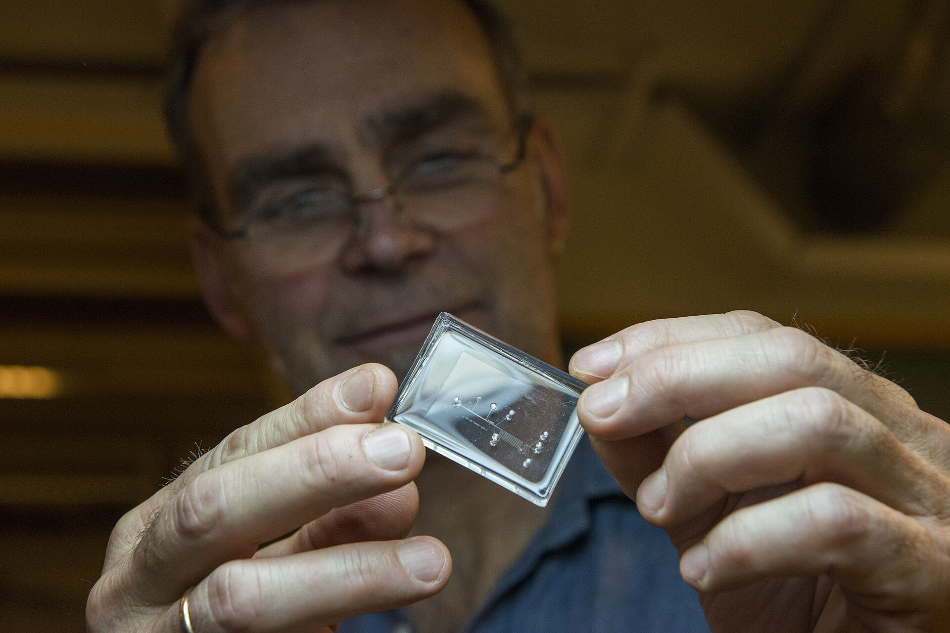 Dag shows off a microfluidic network: