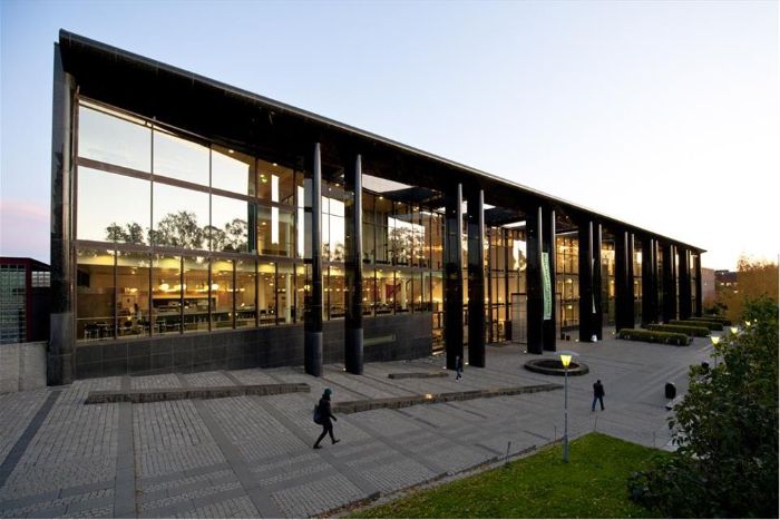 Facade of University Library. Oslo