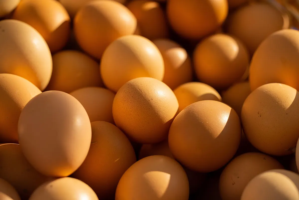 Ei mengd egg i ein haug