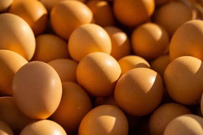 Ei mengd egg i ein haug
