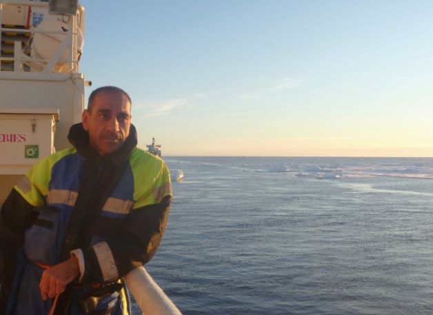 Photo: Adriano Mazzini, Associate Professor at the Department of Geosciences, is a co-author of the study and collected data on multiple offshore Greenland expeditions. Photo: Private