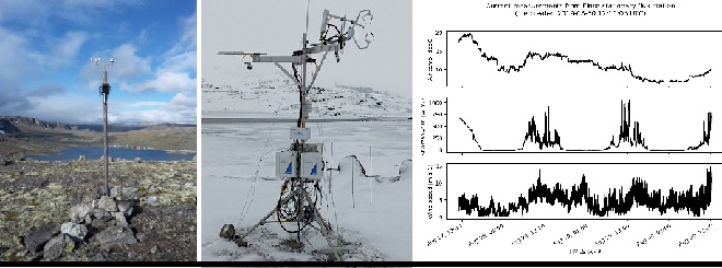 The flux-tower infrastructure at Finse is a robust research instrument with sensors to collect data for fluxes of heat, CO2 and H2O exchange processes in cold regions. Photo: LATICE, UiO
