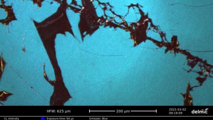Image A) SEM-CL image of quartz. Image: GREENPEG via SEM/Goldschmidt Lab`s Infrastructure