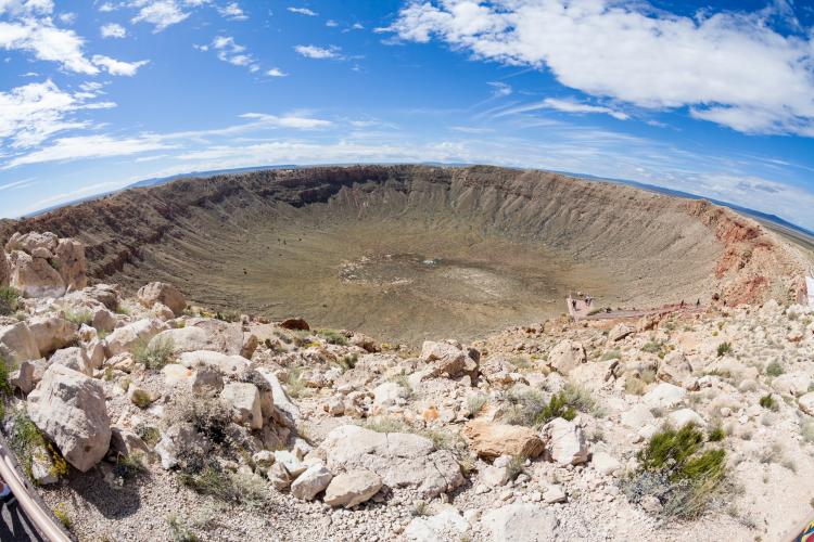 The famous Barringer meteor crater in Arizona, which was created by an impact about 50 000 years ago. Photo: Colourbox
