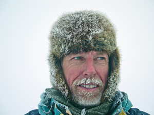 FIELDWORK: Jon Ove Hagen has been doing fieldwork for years in Svalbard to examine how and how much the glaciers are moving. Photo: private