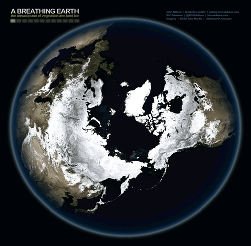 The Earth: 'Blue Marble' NASA. Image (and animation): John Nelson (IDV Solutions).