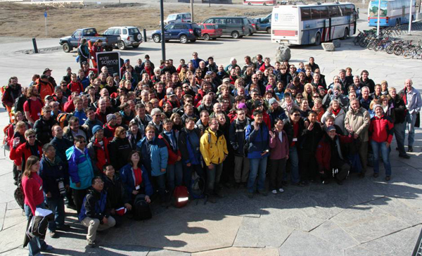 Group photo of the 250 participants of the Third European Conference on Permafrost at UNIS 2010.