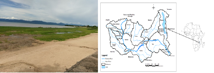 Zambezi River Basin (ZRB) er et afrikansk dreneringsbasseng hvis hovedkilde er Zambezi River (wikipedia). Det er det viktigste vannbassenget i Sør-Afrika. ZRB står overfor økt risiko for vannmangel på grunn av klimaendringer og økt befolkning. Se større kart over ZRB-vannbassenget og området rundt. Foto/kart: Prosjektgruppen