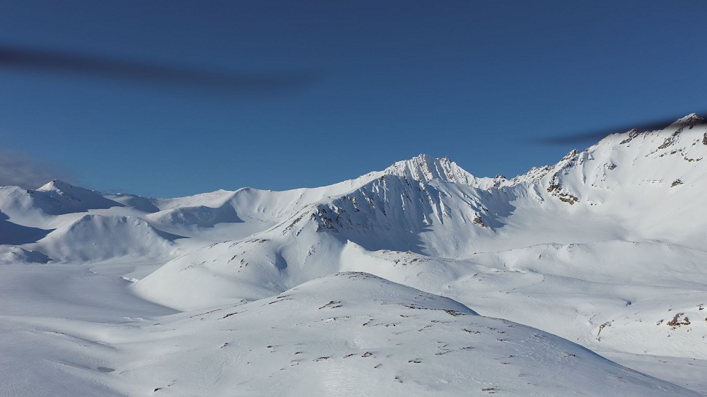 Photo: Winter landscape near Ny-Ålesund, Svalbard captured by a drone camera. Photo credit: Clarissa Willmes