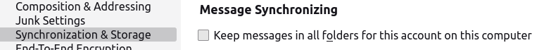 How to turn off Message Synchronizing