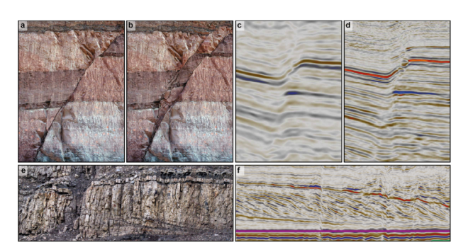 Figure: Faults and clinoforms imaged in outcrop and seismic data